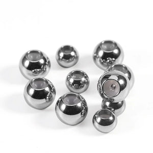 10pcs Stainless Steel Silicone Anti-slip Ball Bead Spacer Loose Beads