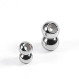 10pcs Stainless Steel Silicone Anti-slip Ball Bead Spacer Loose Beads