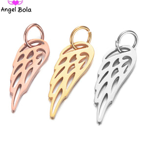 10pcs Stainless Steel Wing Pendant for Jewelry Making DIY Accessories