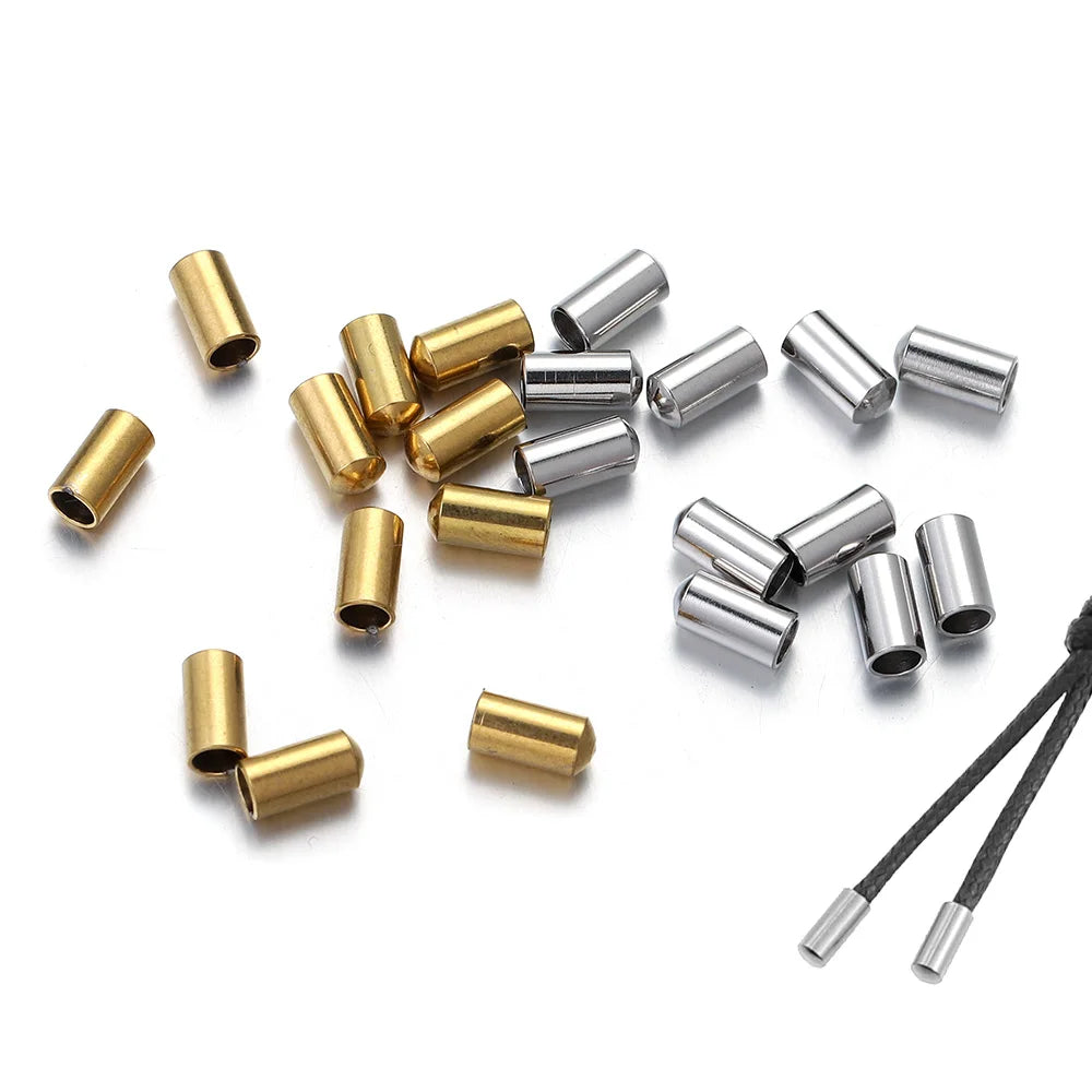 10pcs Stainless Steel Cord Clasp Tips for Jewelry Making