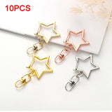 10pcs Star Pentagram Key Chain DIY Accessories
