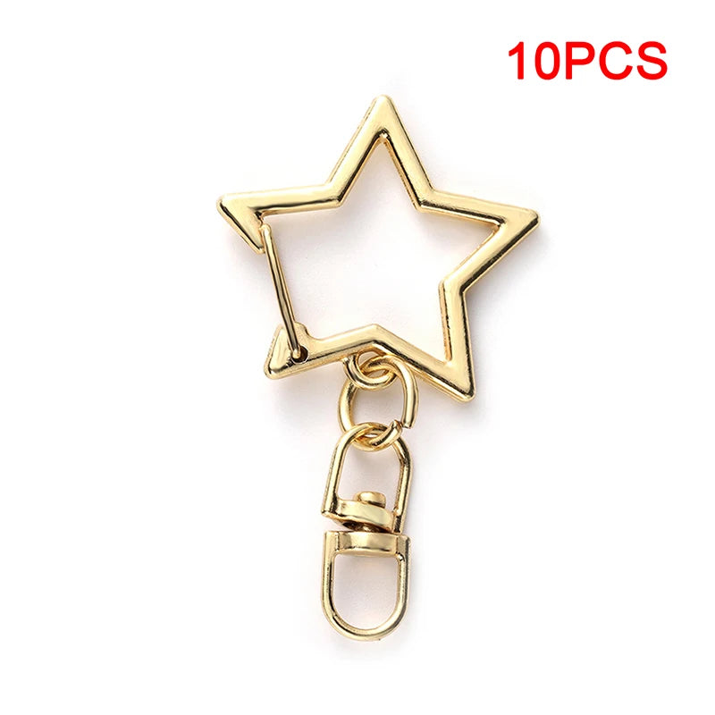10pcs Star Pentagram Key Chain DIY Accessories