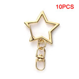 10pcs Star Pentagram Key Chain DIY Accessories