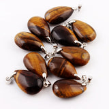 10pcs Tiger Eye Stone Water Drop Pendants Pendulum Crystal Chakra Healing