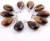 10pcs Tiger Eye Stone Water Drop Pendants Pendulum Crystal Chakra Healing