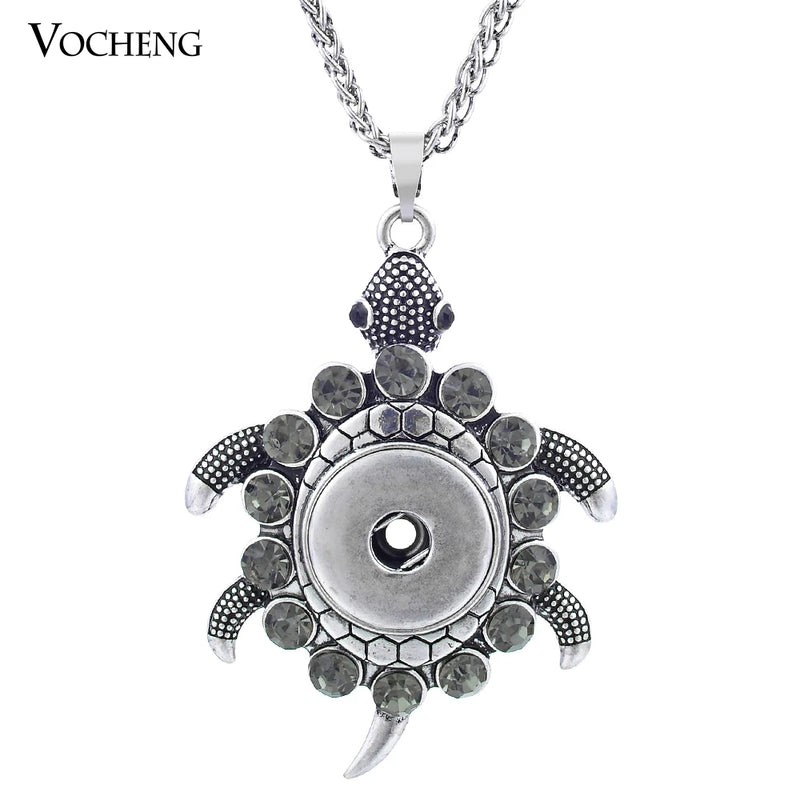 10pcs Tortoise Pendant Snap Button Charms Necklace 18mm NN-292*10