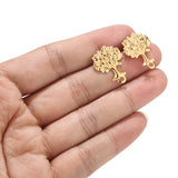 10pcs Stainless Steel Tree Earrings Gold/Silver Tone