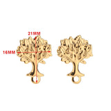10pcs Stainless Steel Tree Earrings Gold/Silver Tone