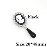 10pcs Resin Beauty Head Rhinestone Buttons Wedding Decor