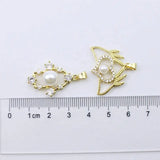 10pcs/lot Pearl Charm, Vintage Zircon Pendant, High-Quality Jewelry Charms