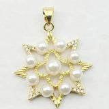 10pcs/lot Pearl Charm, Vintage Zircon Pendant, High-Quality Jewelry Charms