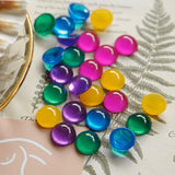 10pcs Vintage Jelly Resin Semi-Pill Earrings Patch DIY Accessories