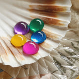 10pcs Vintage Jelly Resin Semi-Pill Earrings Patch DIY Accessories
