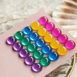 10pcs Vintage Jelly Resin Semi-Pill Earrings Patch DIY Accessories