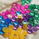10pcs Vintage Jelly Resin Semi-Pill Earrings Patch DIY Accessories
