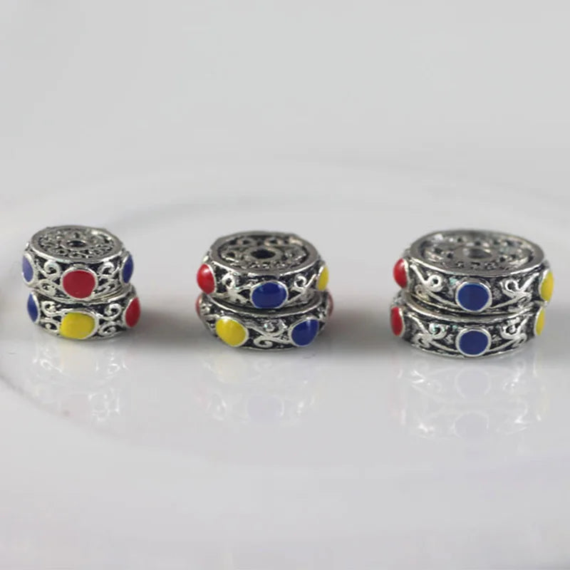 10pcs Nepal Charm Metal Beads 8mm 10mm 12mm