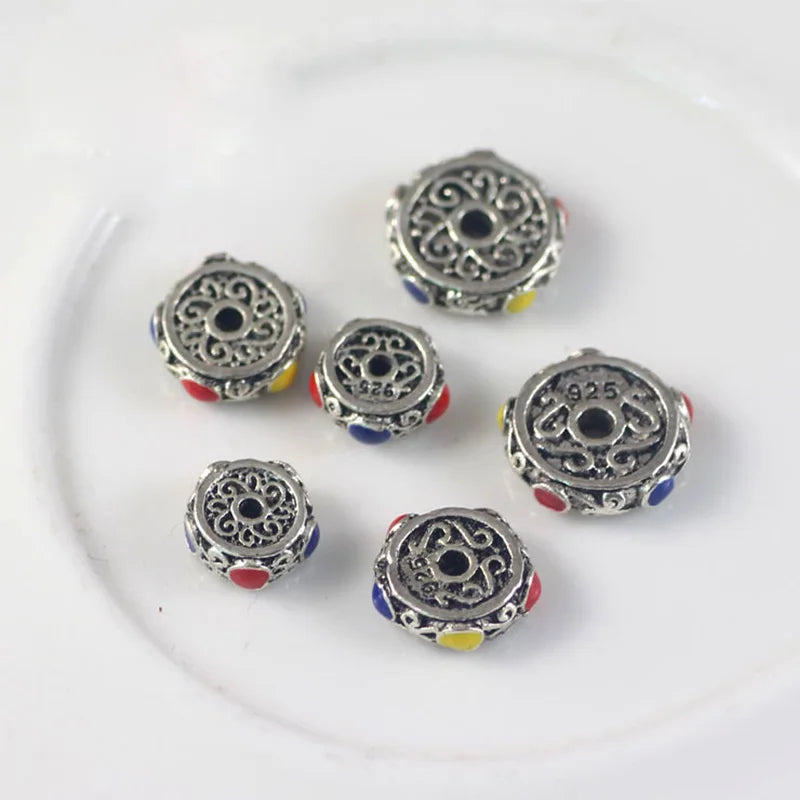 10pcs Nepal Charm Metal Beads 8mm 10mm 12mm