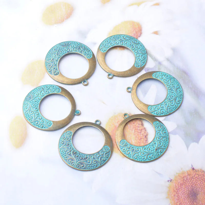 10pcs Vintage Metal Antique Bronze Charms DIY Earrings Bohemian Jewelry