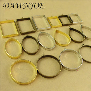 10pcs Vintage Metal Frame Pendant for Resin Jewelry Making