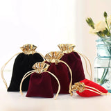 10pcs Vintage Velvet Gift Bags 7x9 10x12 12x15cm Red Organza Drawstring Pouches