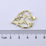 Vintage Pearl Charm, Light Zircon Pendant, Unique Jewelry Charms