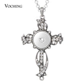 Vocheng Ginger Snap Necklace Cross Pendant with Rhinestone for Mom NN-723*10