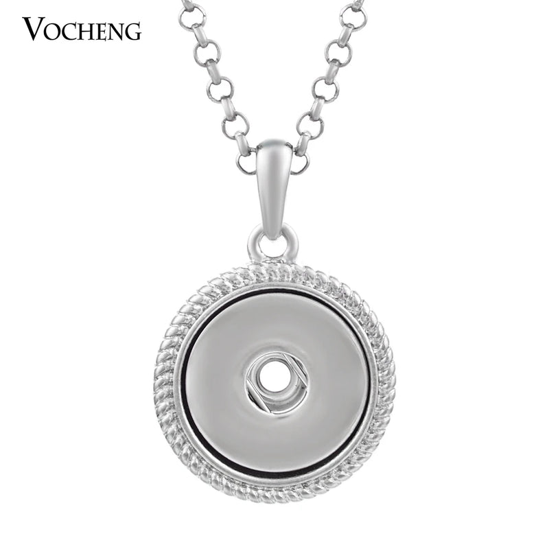 Vocheng Snap Button Round Pendant Necklace 18mm Charms 10pcs/lot