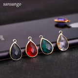 10pcs Water Drop Crystal Charms Pendants for Jewelry Making