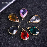 10pcs Water Drop Crystal Charms Pendants for Jewelry Making