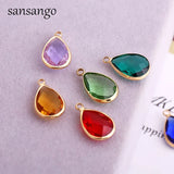 10pcs Water Drop Crystal Charms Pendants for Jewelry Making