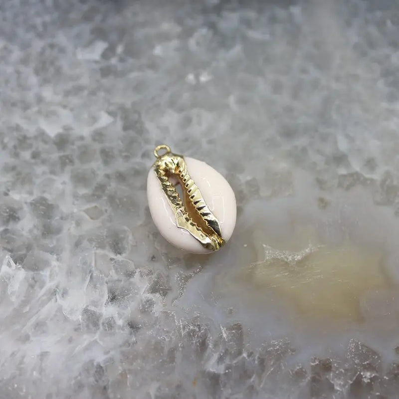 10pcs Cowrie Shell Charms, Gold/Silver Plated Beach Shell Pendants