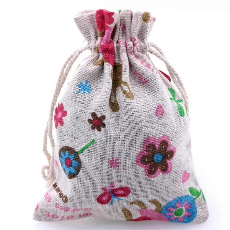 10pcs/lot 10x14cm Cotton Drawstring Bags Jewelry Packaging Wedding Gift Pouches