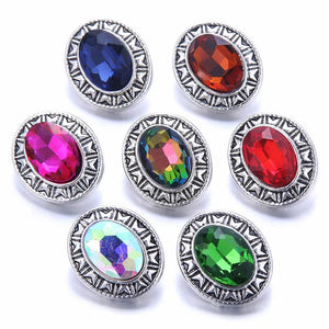 10pcs 18mm Mixed Birthstone Snap Buttons for Bracelet Bangle