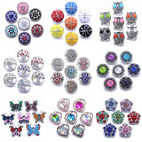 10pcs 18mm Mixed Birthstone Snap Buttons for Bracelet Bangle