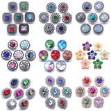 10pcs 18mm Mixed Birthstone Snap Buttons for Bracelet Bangle