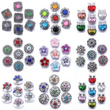 10pcs 18mm Mixed Birthstone Snap Buttons for Bracelet Bangle