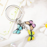 10pcs Butterfly Keychain Holder Metal Key Chain Car Keyring Accessories