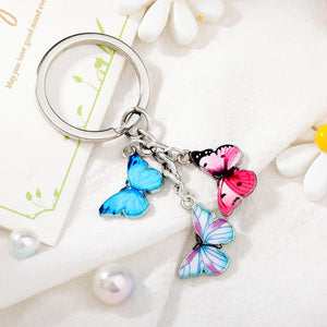 10pcs Butterfly Keychain Holder Metal Key Chain Car Keyring Accessories