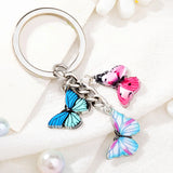 10pcs Butterfly Keychain Holder Metal Key Chain Car Keyring Accessories