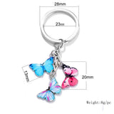 10pcs Butterfly Keychain Holder Metal Key Chain Car Keyring Accessories