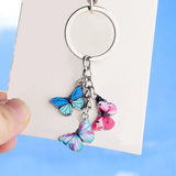 10pcs Butterfly Keychain Holder Metal Key Chain Car Keyring Accessories