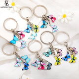 10pcs Butterfly Keychain Holder Metal Key Chain Car Keyring Accessories