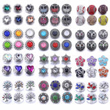 10pcs Mix Fish 18mm Snap Jewelry Rhinestone Buttons for Bracelet Charms