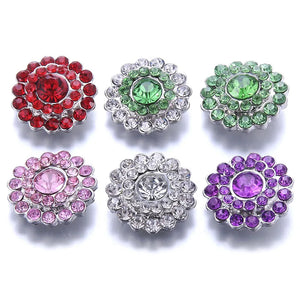 10pcs Mix Fish 18mm Snap Jewelry Rhinestone Buttons for Bracelet Charms