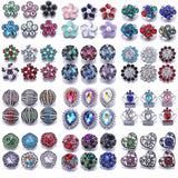 10pcs Mix Fish 18mm Snap Jewelry Rhinestone Buttons for Bracelet Charms