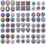 10pcs Mix Fish 18mm Snap Jewelry Rhinestone Buttons for Bracelet Charms