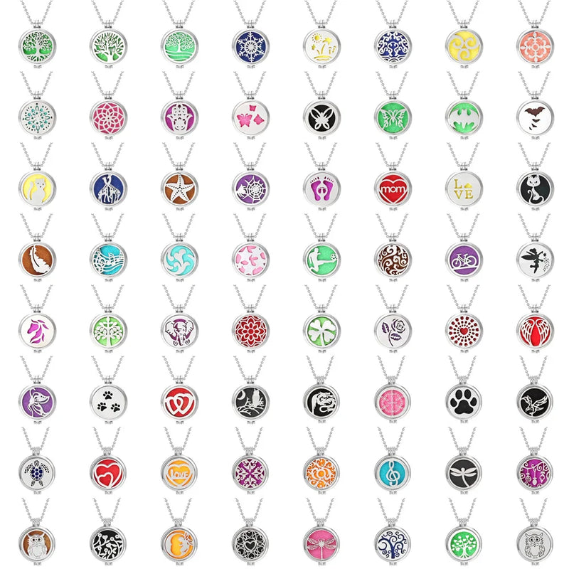 10pcs Tree of Life Aroma Necklace Essential Oils Diffuser Pendant