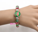 10pcs/lot DIY Red Green Crystal Beaded Christmas Bracelets