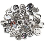 10pcs Flower Rhinestone Metal Snap Buttons for Leather Bracelet Bangle