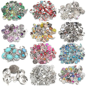 10pcs Flower Rhinestone Metal Snap Buttons for Leather Bracelet Bangle